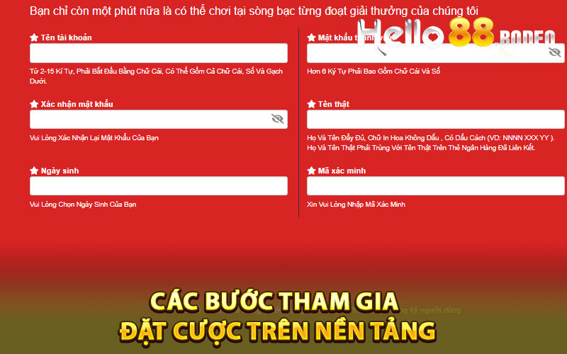 Các bước tham gia đặt cược trên nền tảng